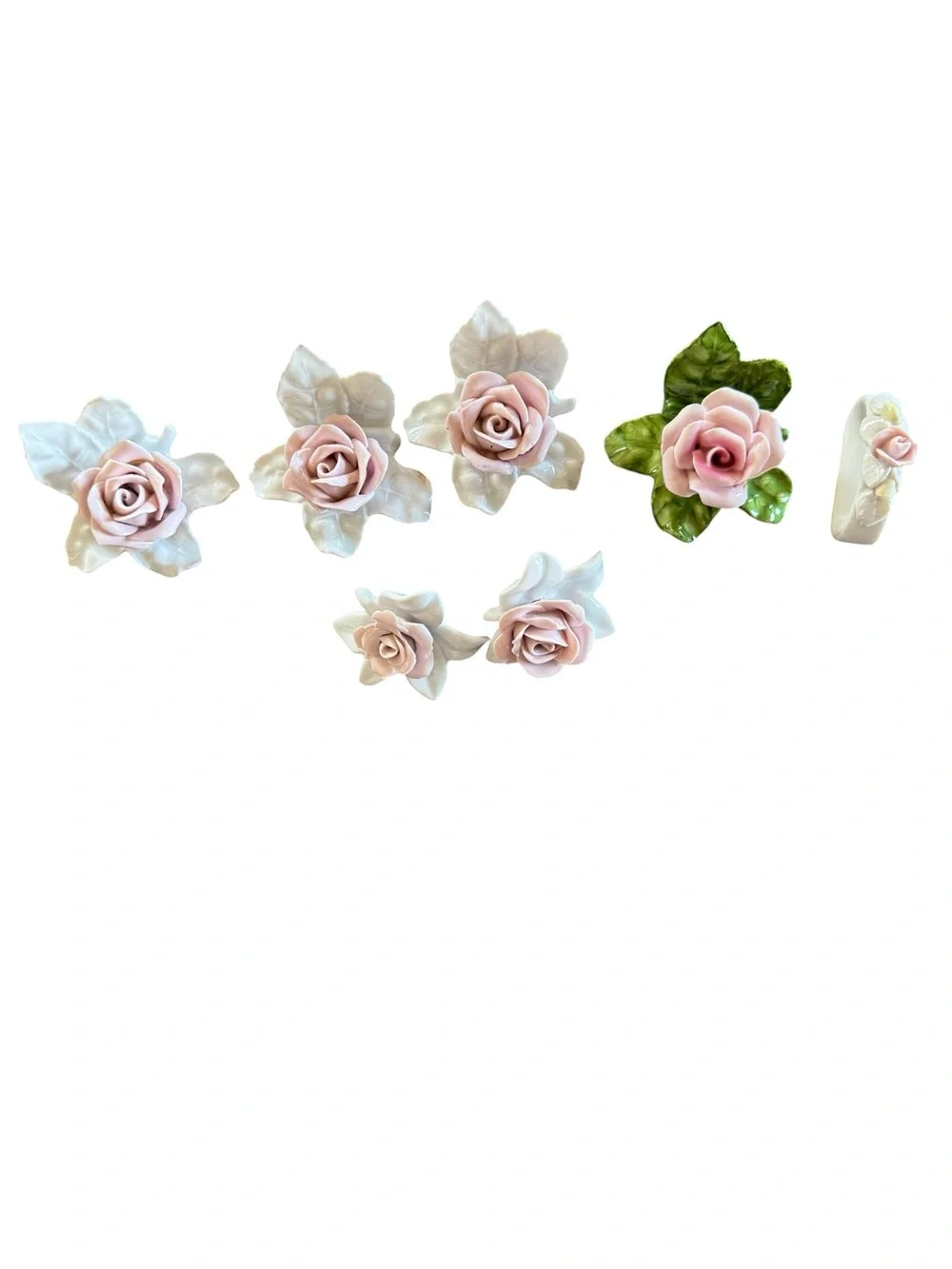 Porcelain Pink Rose Flower Ceramic Accent - Brand Kaiser misc lot